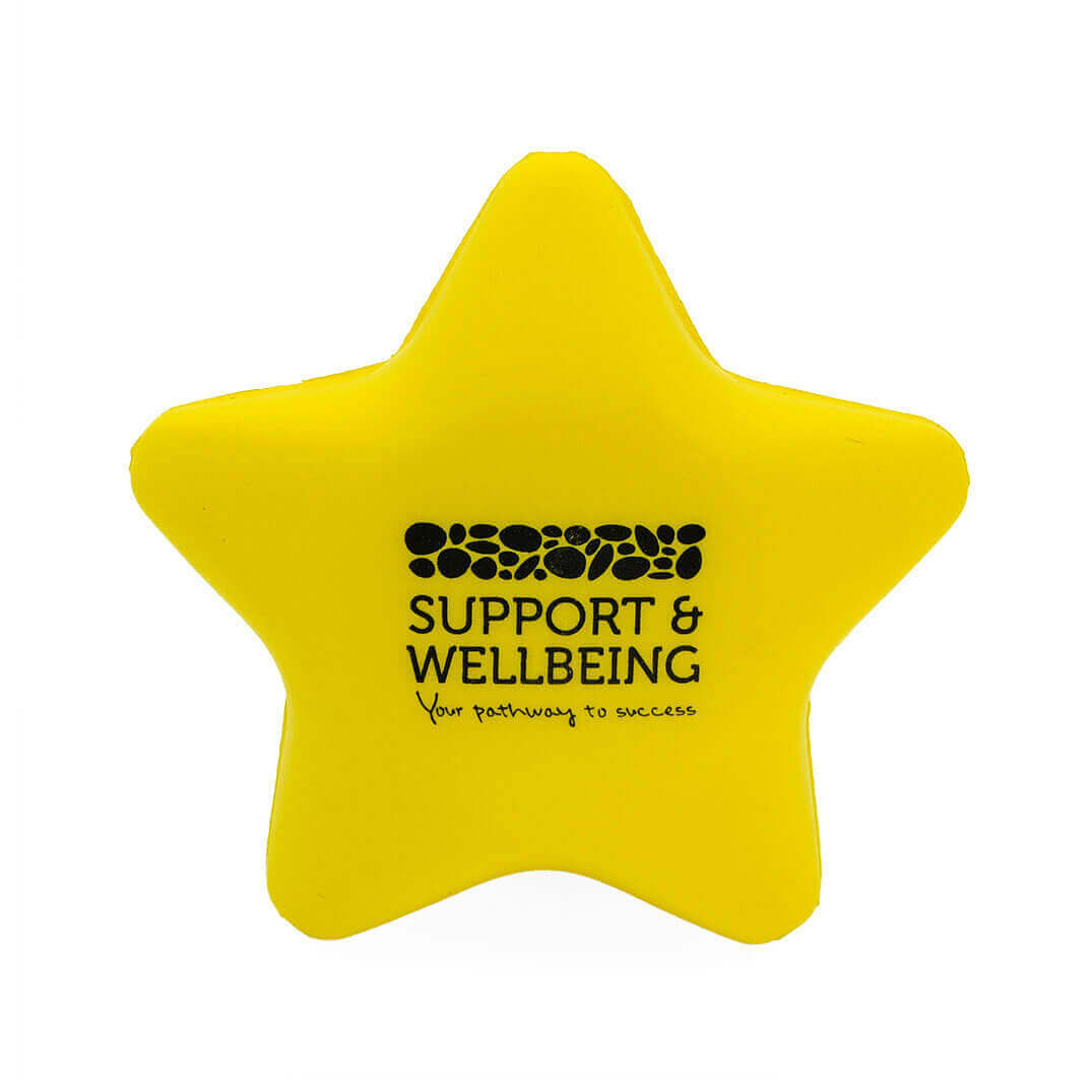 Yellow Stress Star Front View with Logo