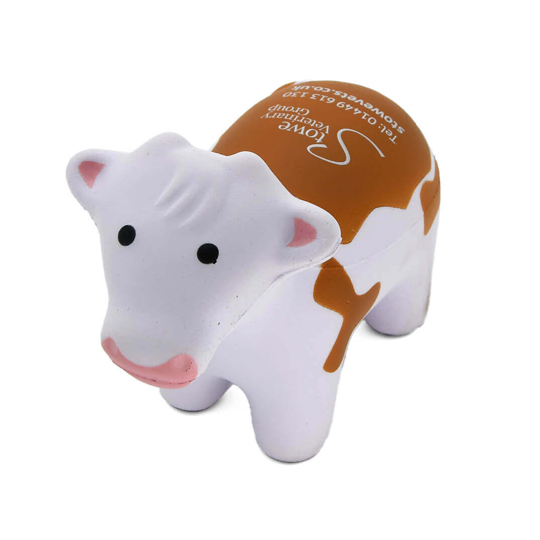 Stress Cow in Brown and White Front View