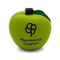 A tampo / pad printed apple stress ball