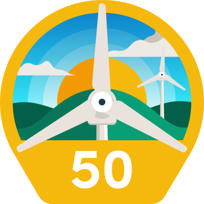 50 tonnes of Co2e avoided Ecologi Badge