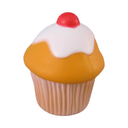 Cupcake shaped stress ball side view