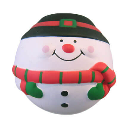 Snowman stress ball shape front view