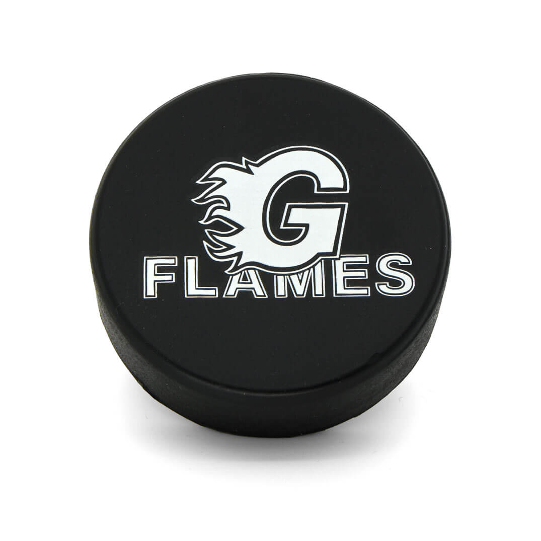 G Flames Stress Hockey Puck