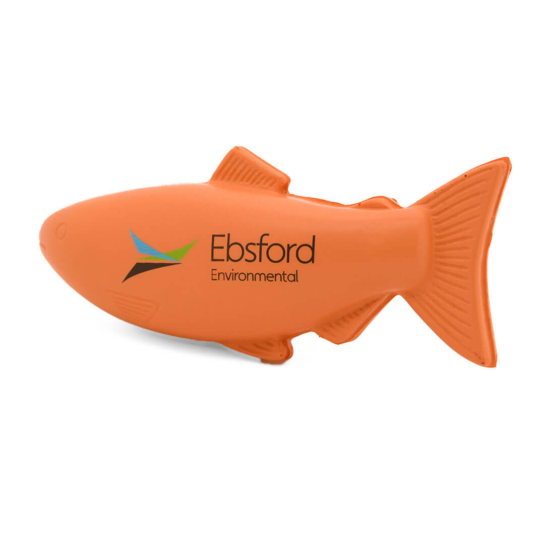 Salmon stress ball with logo