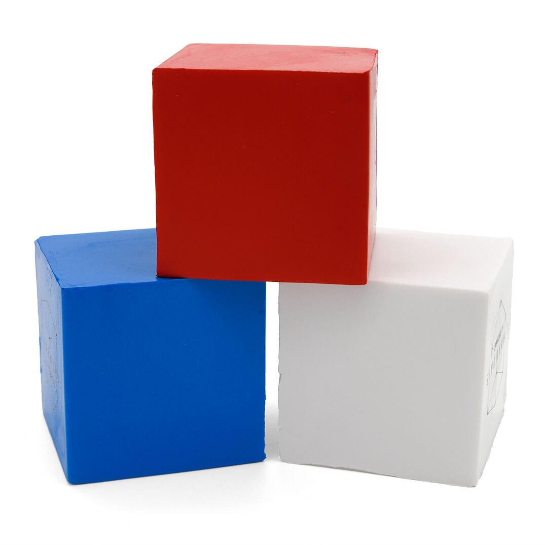 50mm Cube Shaped Stress Balls Group View