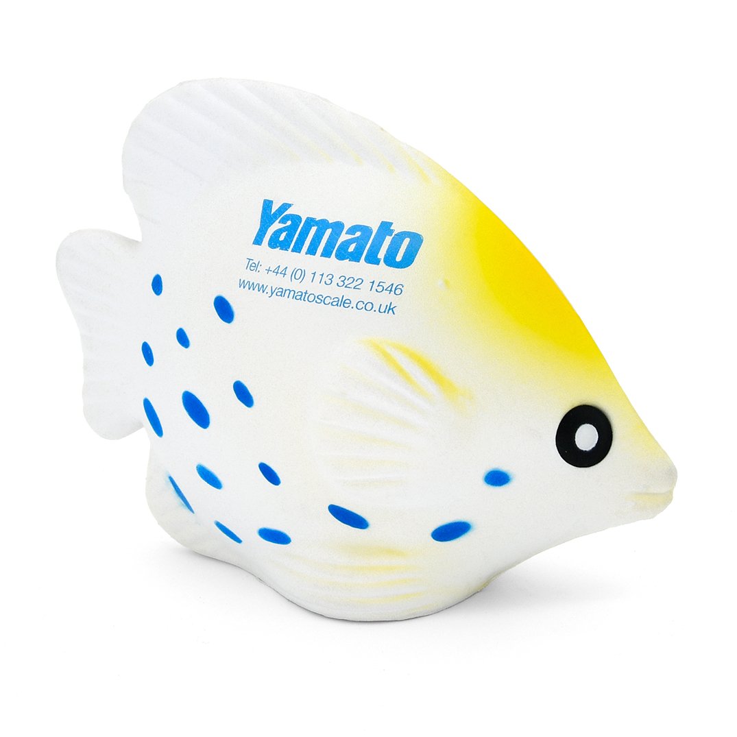 Tropical fish stress ball with logo