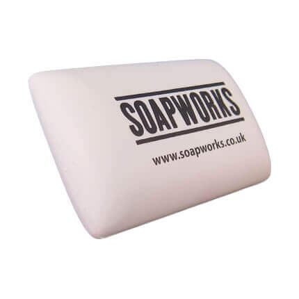 Soap bar stress ball shape with logo