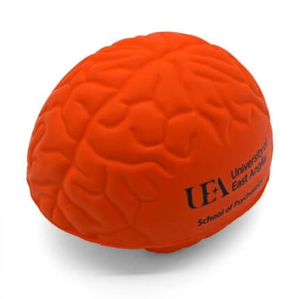 Brain shaped stress ball top view