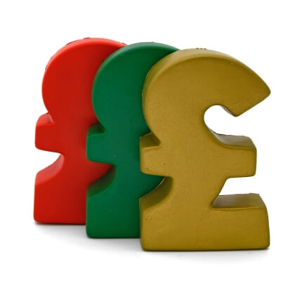 Stress Pound Signs in Red, Green and Gold