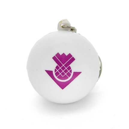 White Stress Ball Keyring Front View