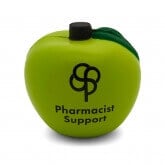 Green apple stress ball with logo