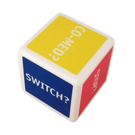 Cube shaped stress ball top view
