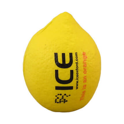 Lemon stress toy shape side view