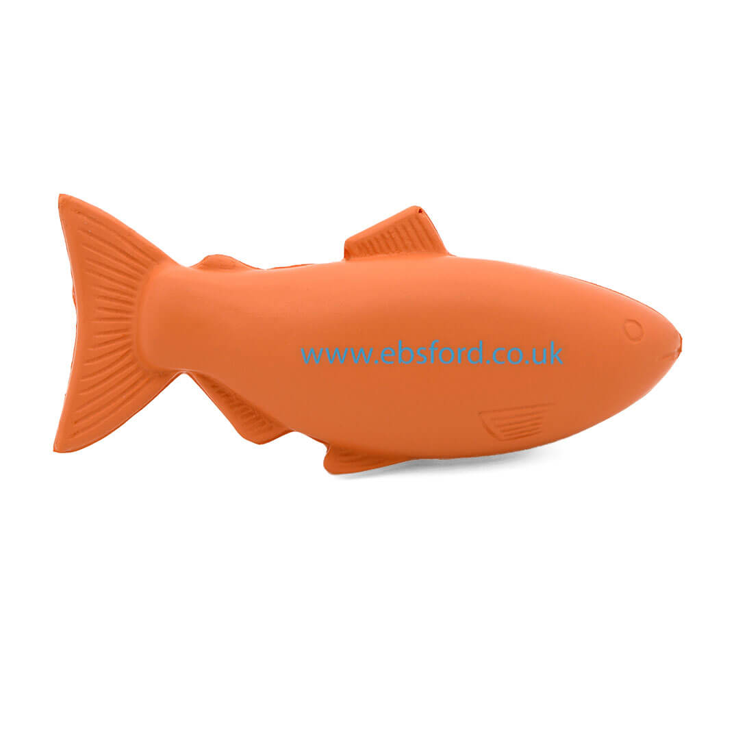 Salmon fish shaped stress ball back view