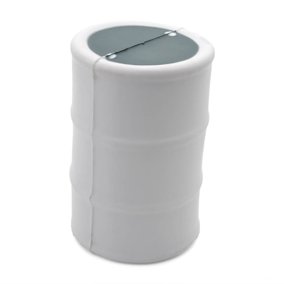 White Oil Drum Stress Ball Rear View