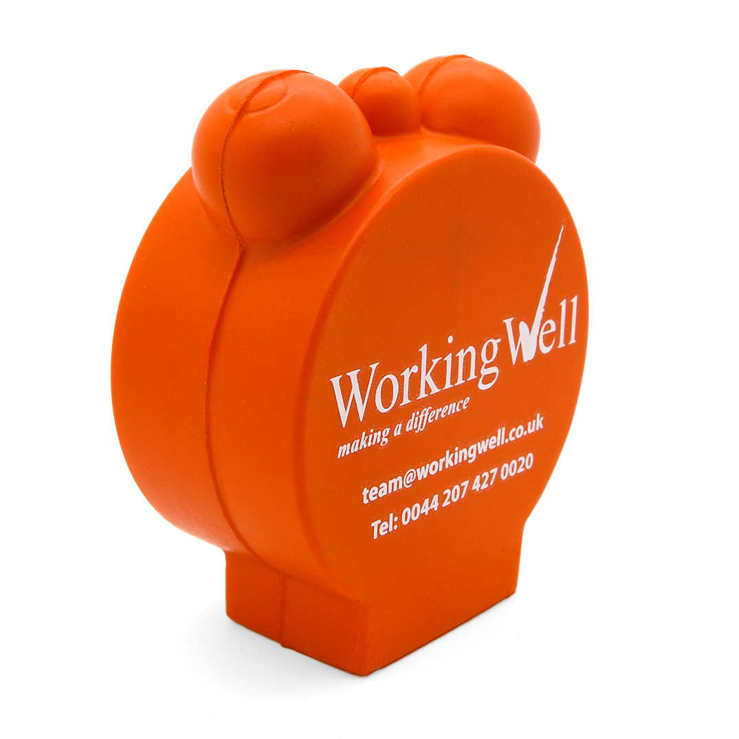 Alarm Clock Stress Ball Rear View