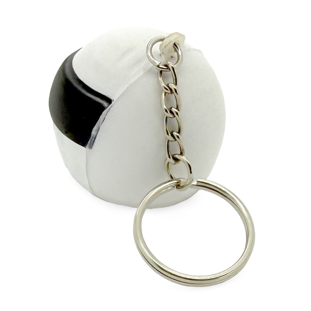 White Stress Crash Helmet Keyring Rear