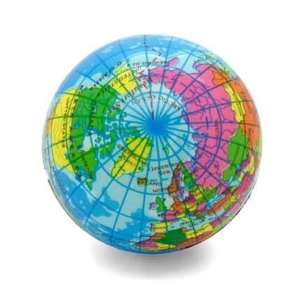 Globe Atlas Stress Ball Top View Arctic