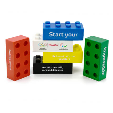 Stress Connector Blocks Coloured Group Square Stacked