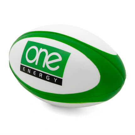 Banded Rugby Stress Ball Green Side View