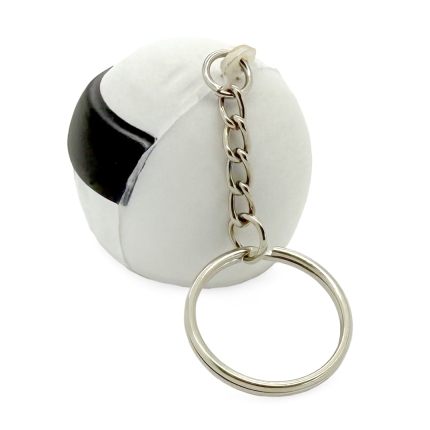 White Stress Crash Helmet Keyring Rear