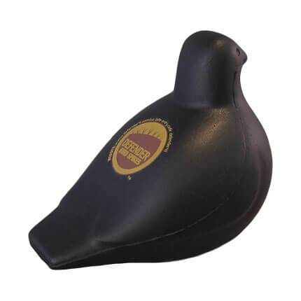 Bird shaped stress toy with logo