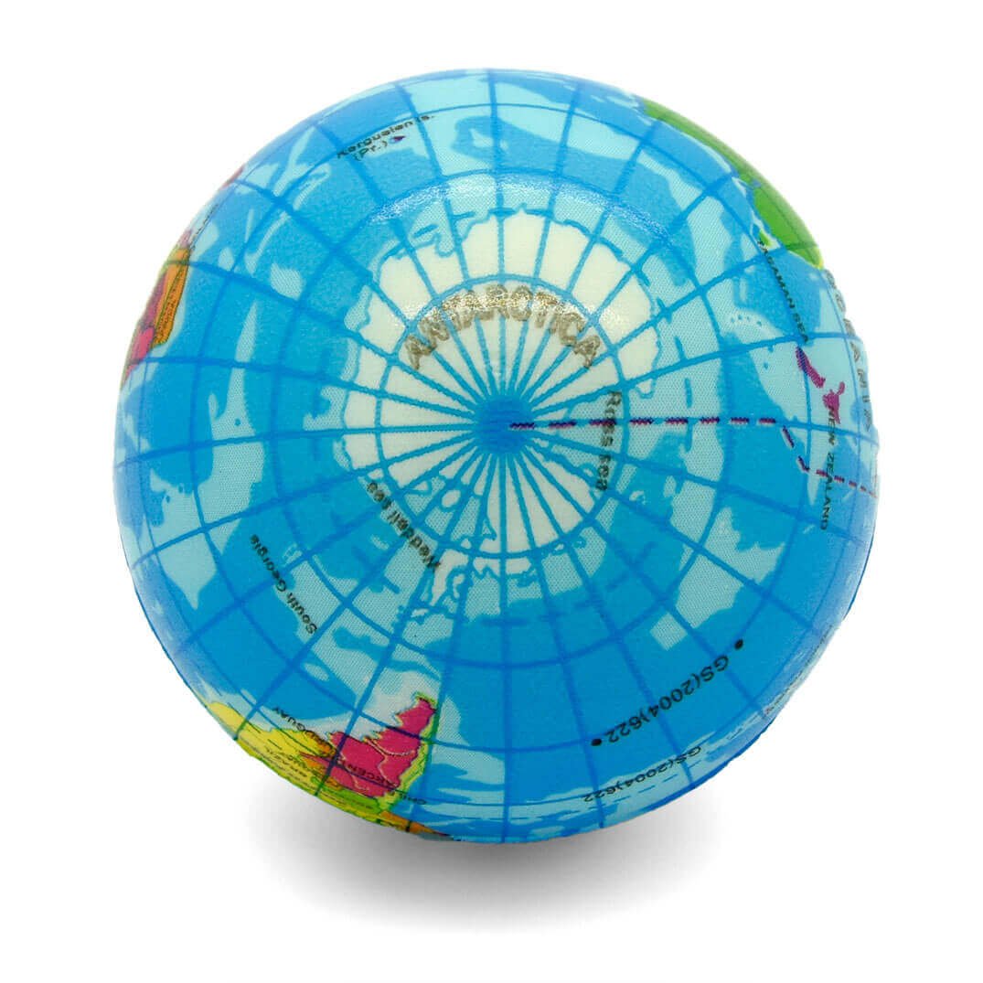 Globe Atlas Stress Ball Top View Antarctic