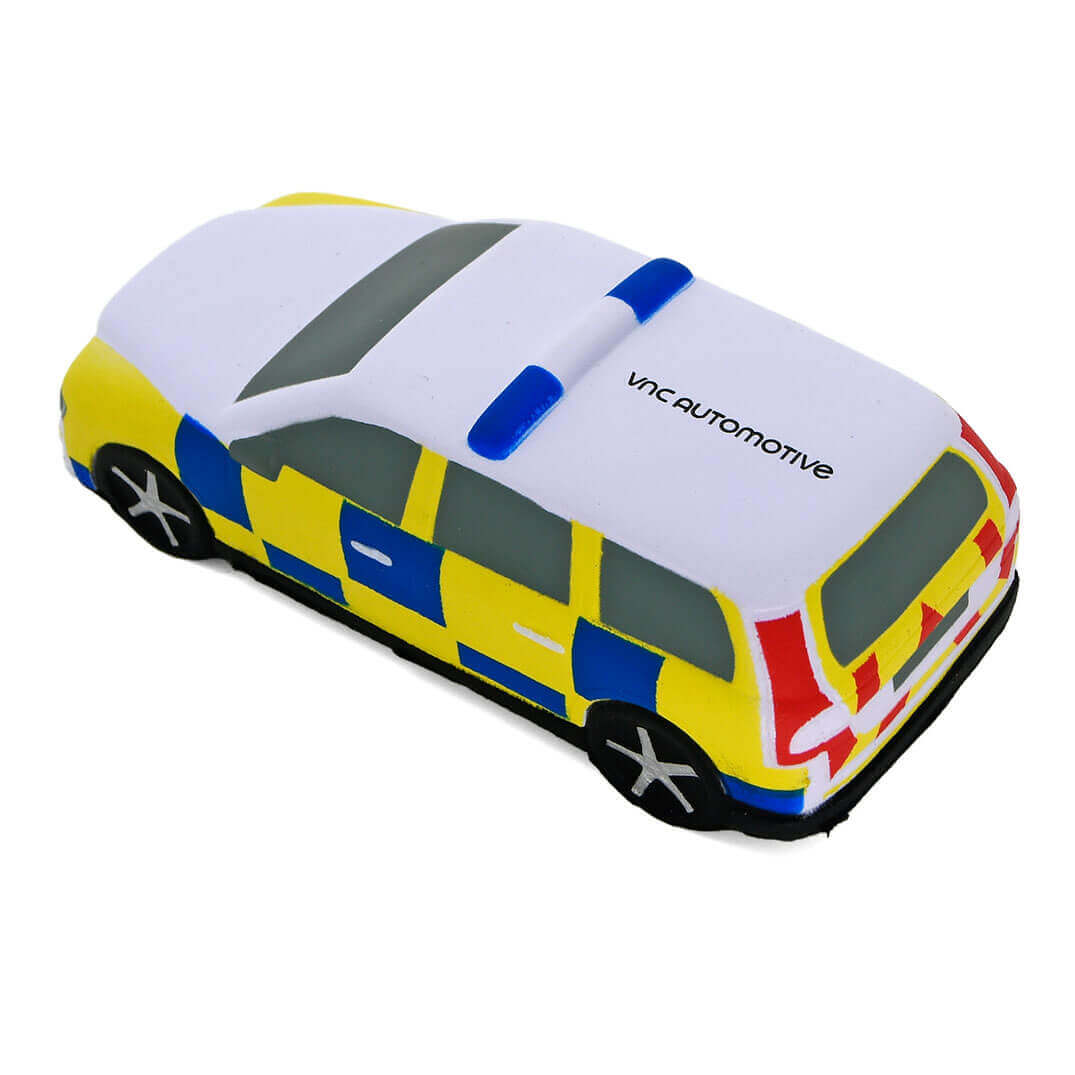 Police Car Shaped Stress Ball Rear View