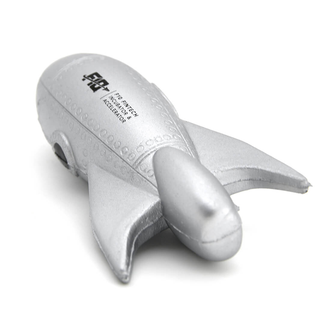 Silver Rocket Stress Ball Rear View