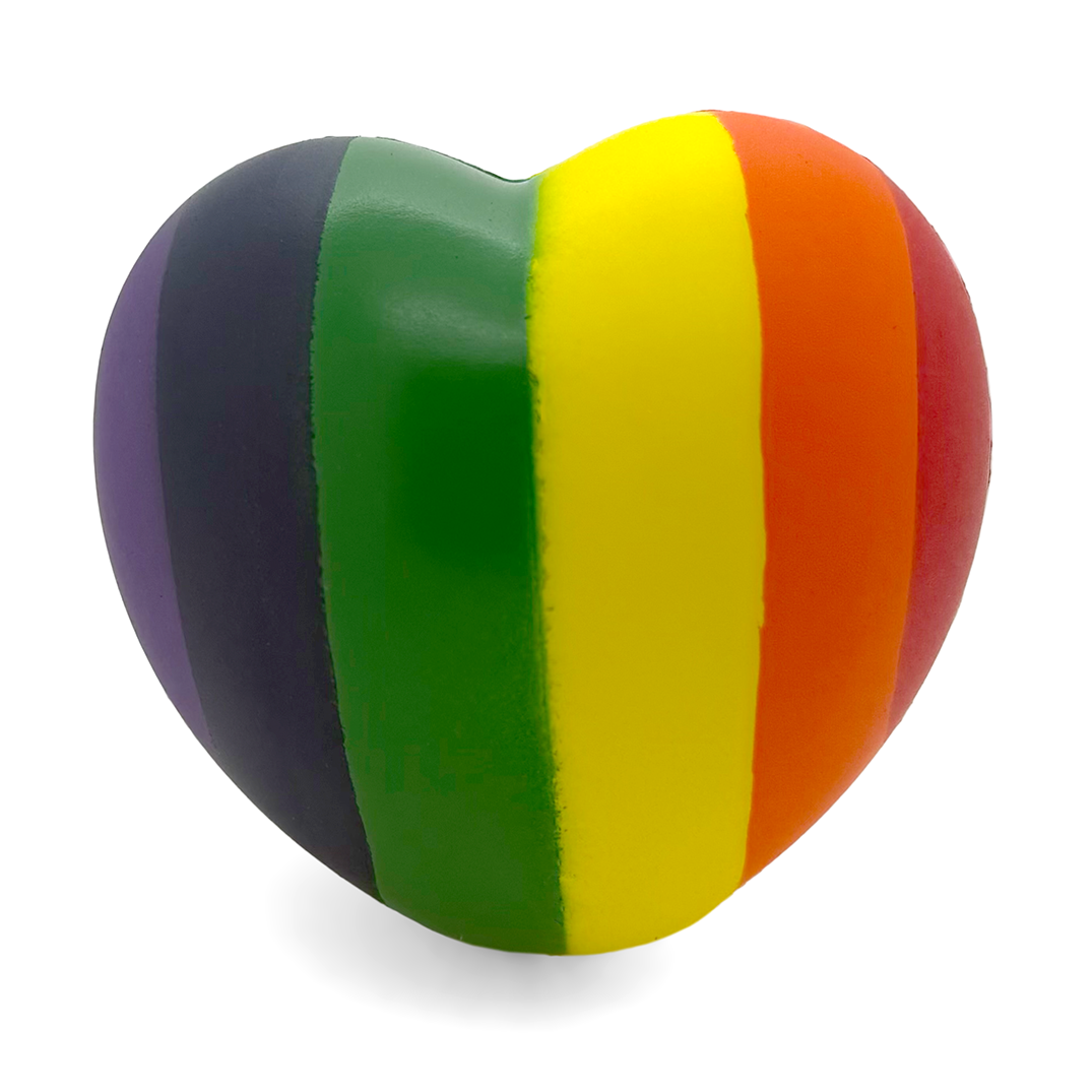 Branded Rainbow Heart Stress Ball Rear
