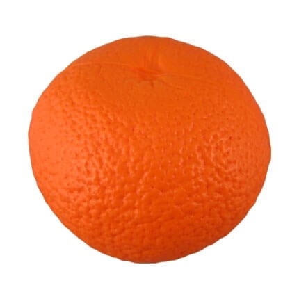 Orange fruit stress ball shape back view