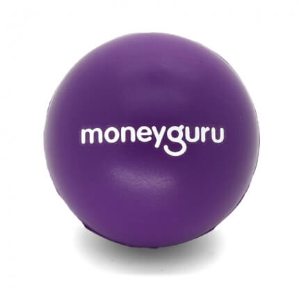 Money Guru 70mm Stress Balls in Purple