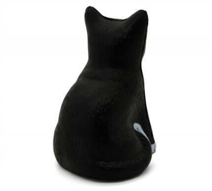 Black Cat Shaped Stress Ball Rear View