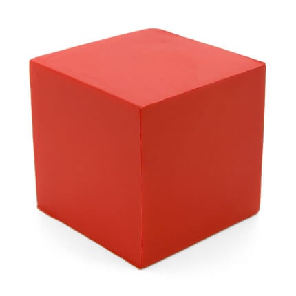 50mm Cube Stress Ball Red
