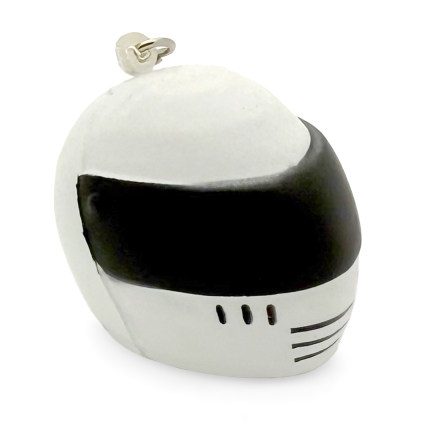 White Stress Crash Helmet Keyring Front Visor