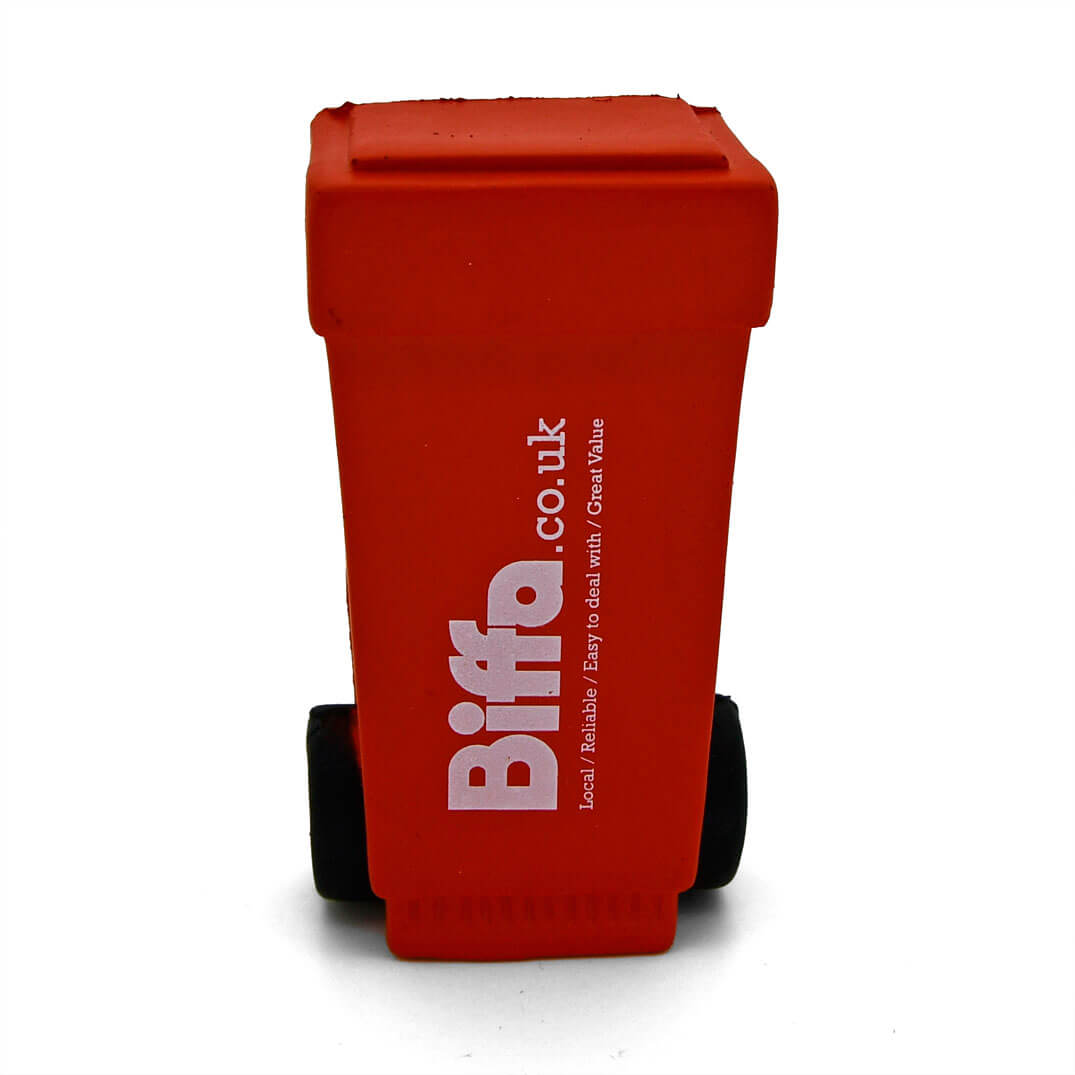 Red Biffa Wheelie Bin Stress Ball Front View