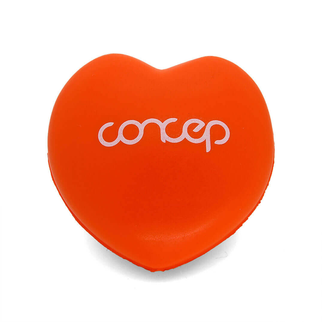 Orange Stress Love Heart Front View