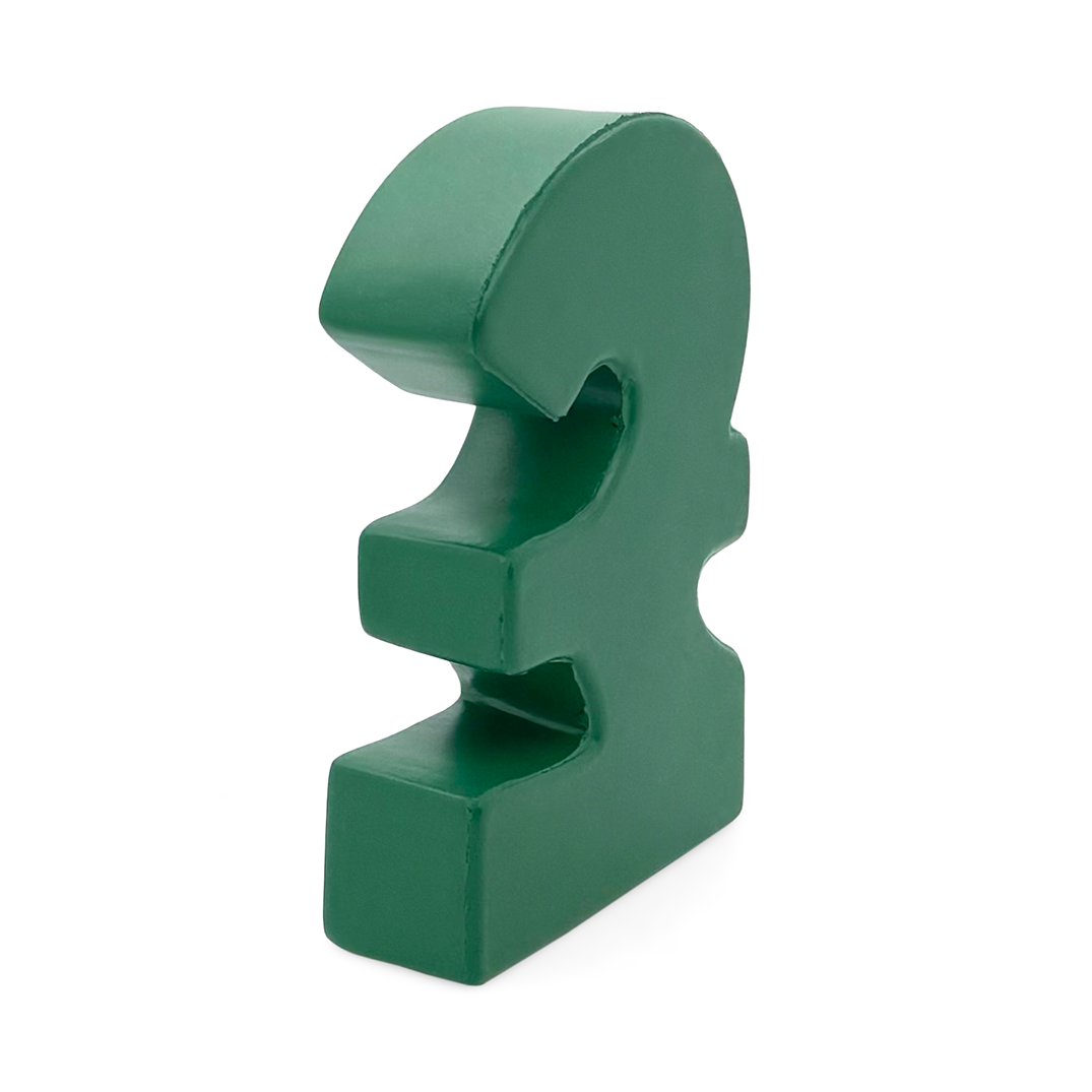 Green Pound Sign Stress Ball Rear End