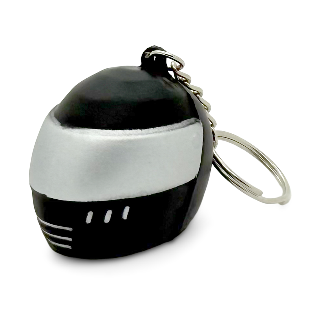 Black Stress Crash Helmet Keyring Front
