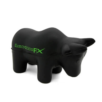 Black Bull Shaped Stress Ball Side with Print