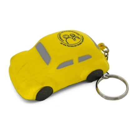 Yellow VW Beetle Keyring Stress Ball