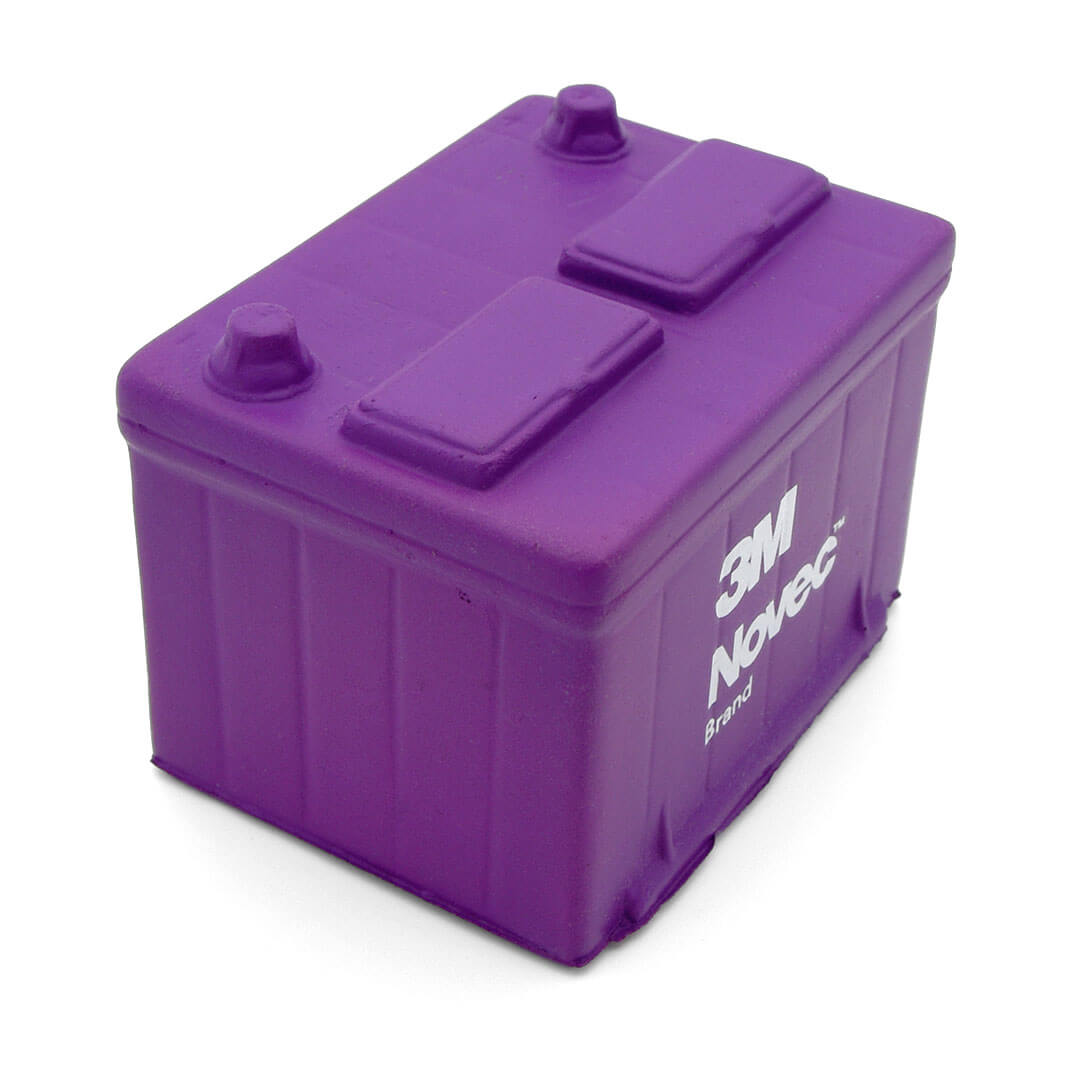 Purple Car Battery Stress Ball Side View