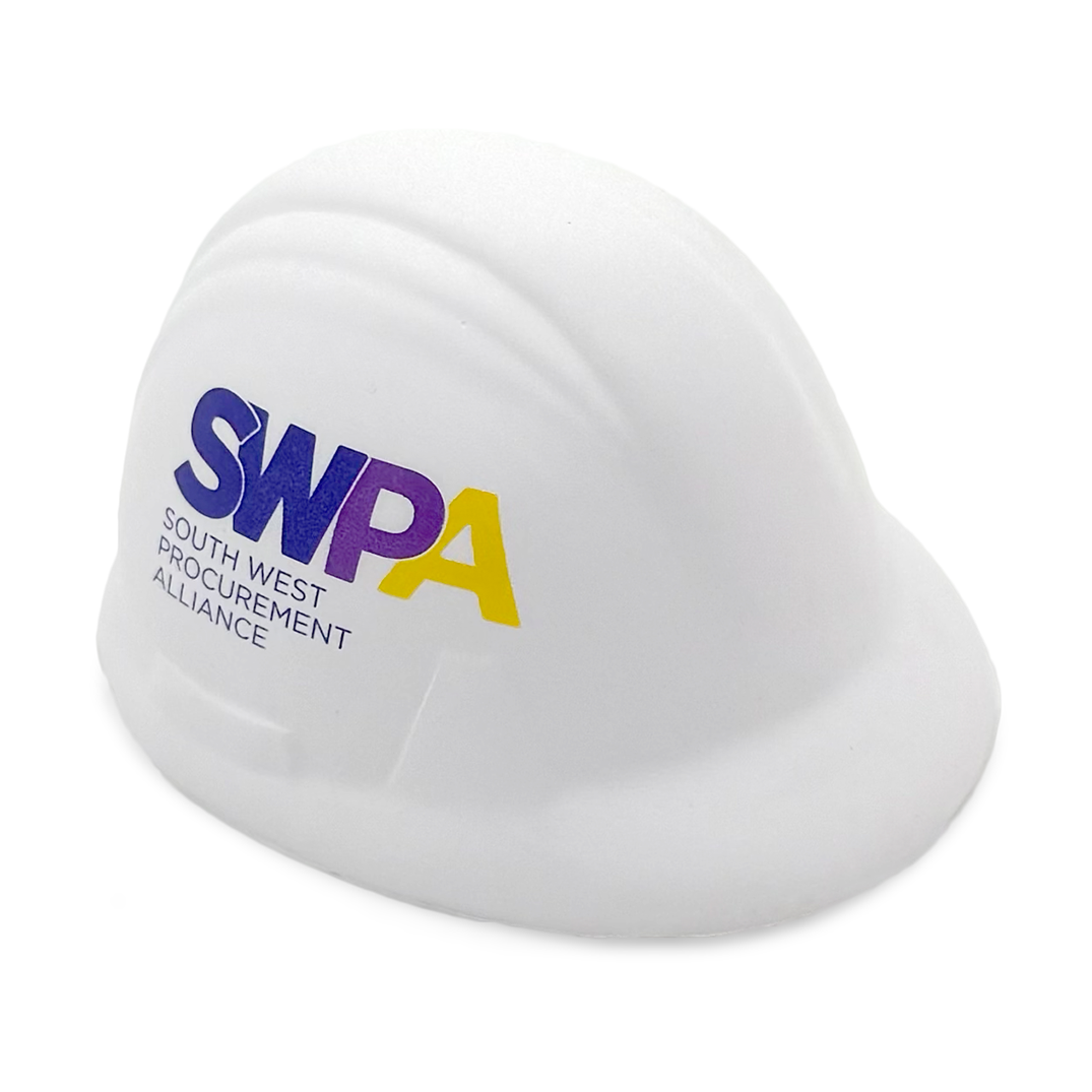White Stress Hard Hat Front View Alternate