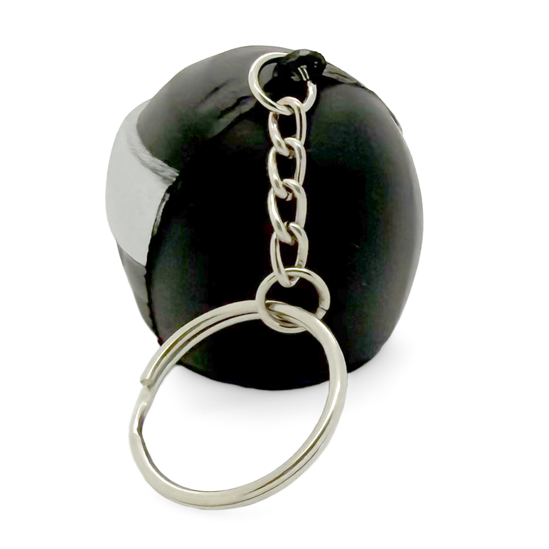 Black Stress Crash Helmet Keyring Rear