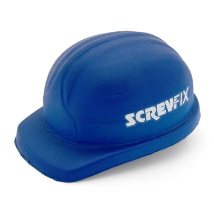 Blue Hard Hat Stress Ball Front View