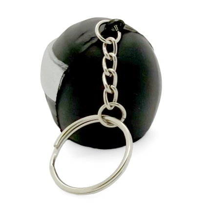 Black Stress Crash Helmet Keyring Rear