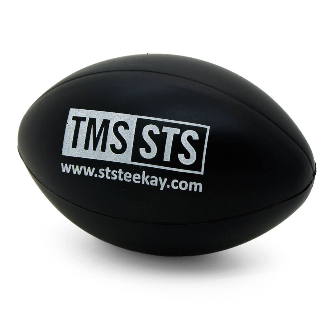 TeeKay Shipping Black Rugby Ball Angled View