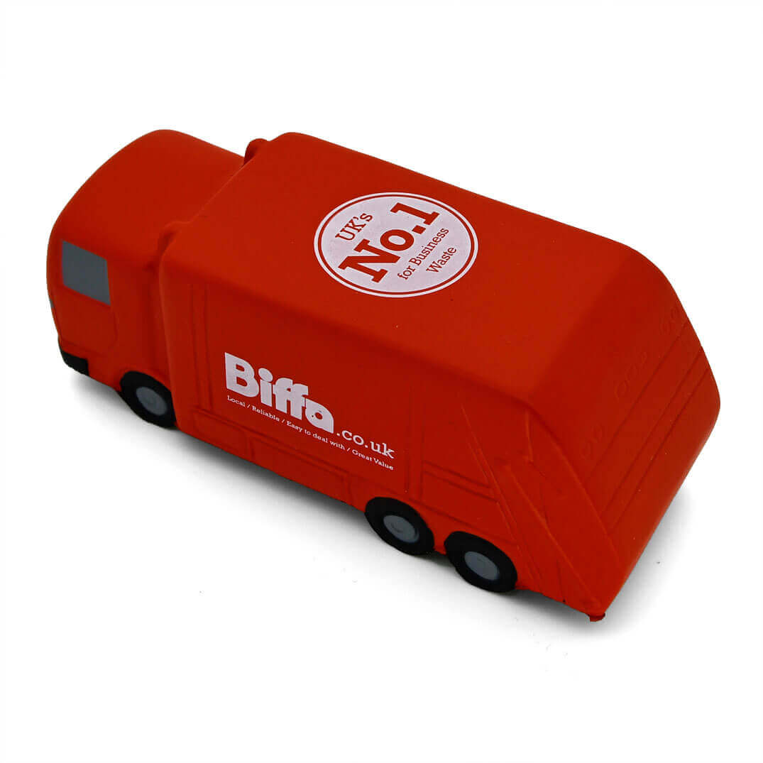 Red Biffa Stress Recycling Lorry Aerial View