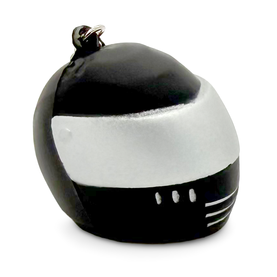 Black Stress Crash Helmet Keyring Front Visor