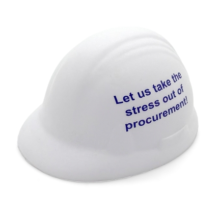 White Stress Hard Hat Front View